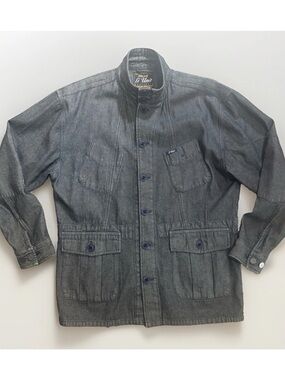 Men's Dark Gray Button-Up Jacket - Size L